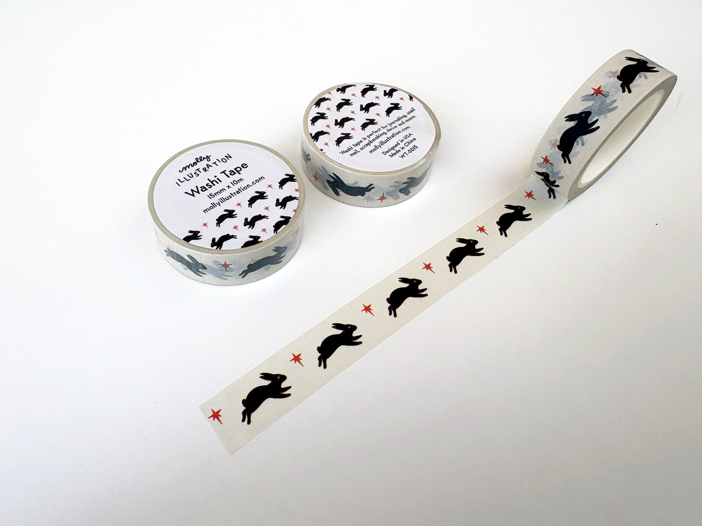 Washi tape with rabbit design on a white background